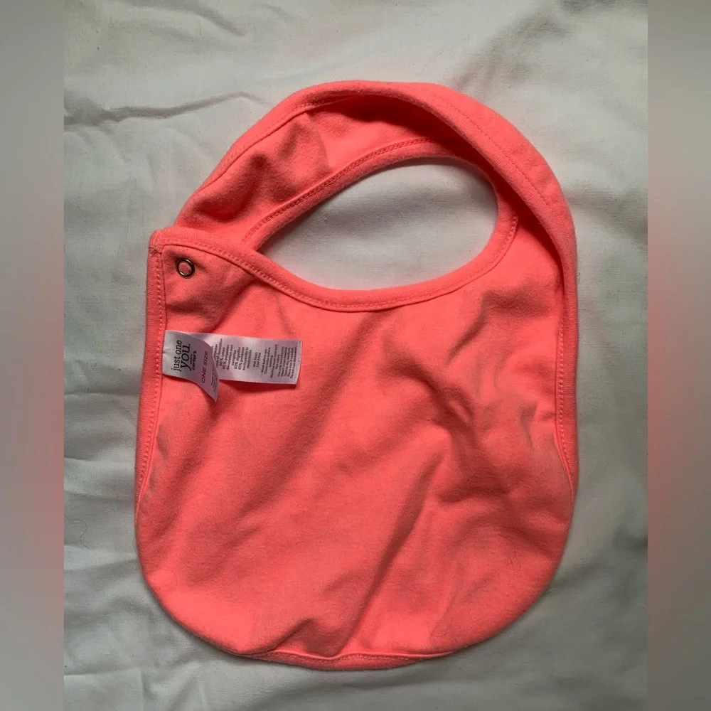 First birthday bib - pink/gold just one you Carters